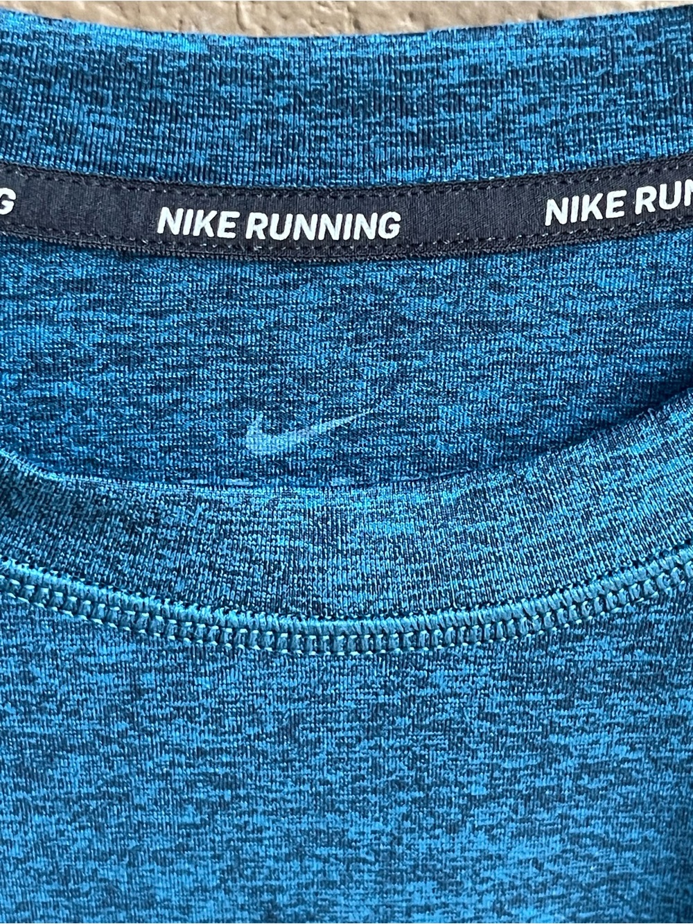 Nike Women's Element Dri-Fit Long Sleeve Running Shirt Teal Heather 928741 - Picture 8 of 9